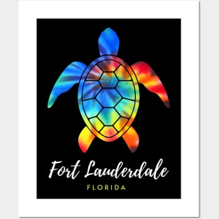 Fort Lauderdale Florida Sea Turtle Conservation Tie Dye Posters and Art